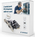 SPC-22 Gembird 2 serial port PCI-Express RS232 add-on card, with extra low-profile bracket A