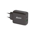 Xwave GaN65w kućni punjač 65W USB-A + USB-C Crni