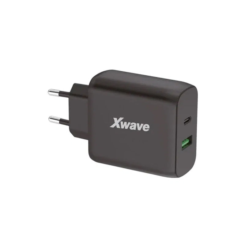 Xwave GaN65w kućni punjač 65W USB-A + USB-C Crni