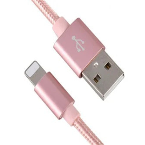 Xwave kabl USB Iphone Lightning 3A ALU 2m pleteni Roze Gold